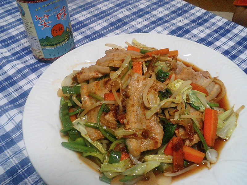 笑味たれで野菜炒め 笑味たれで野菜炒め